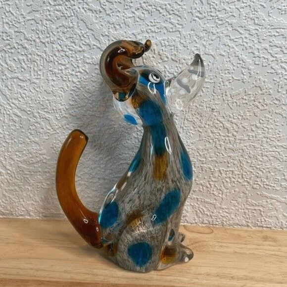 New without box Dale Tiffany Maximo Dog Handcrafted Art Glass Figurine 8" Tall - Picture 1 of 14
